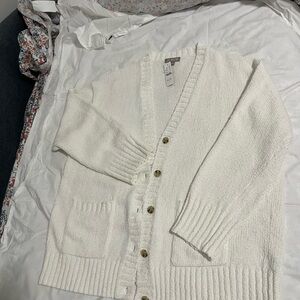 J. Crew Ivory Button-Up Cardigan